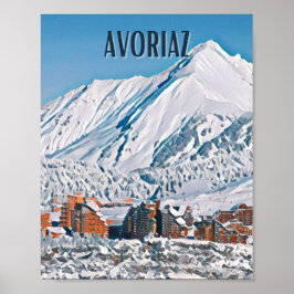 Póster Affiche Avoriaz Station de ski 