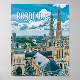 Póster Affiche Bordeaux Photo Vintage
