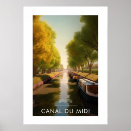 Póster Affiche Canal du midi - France - illustration