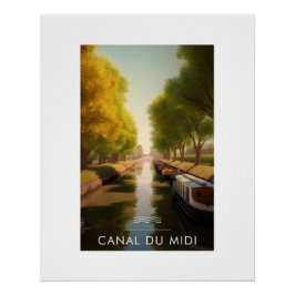 Póster Affiche Canal du midi - France - illustration