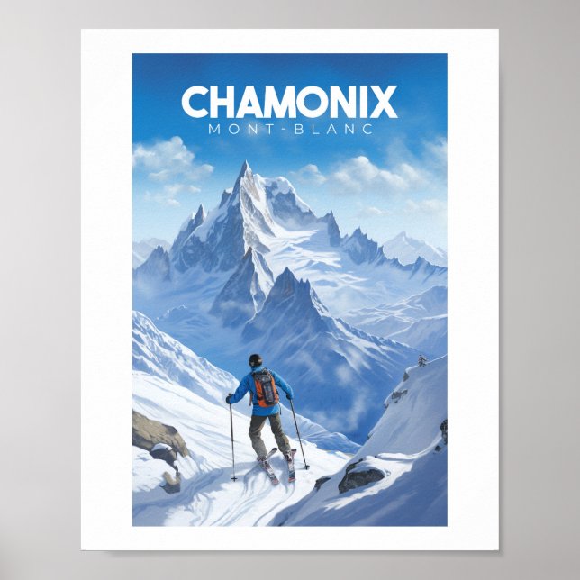 Póster Affiche Chamonix - France - Mont-blanc illustratio (Frente)