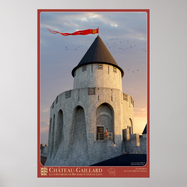 Póster Affiche CHÂTEAU-GAILLARD - Le donjon, au coucher d (Frente)