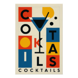 Póster Affiche Cocktails - Style structuré