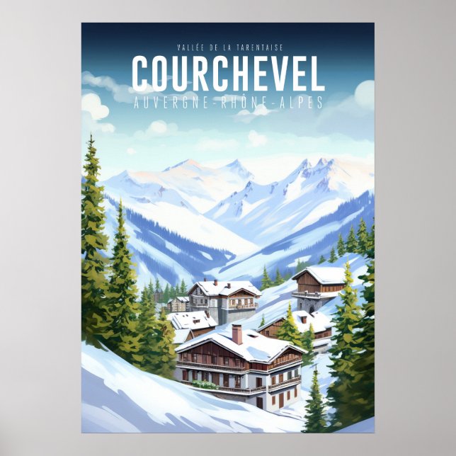 Póster Affiche Courchevel - France - Auvergne-Rhône-Alpes (Frente)