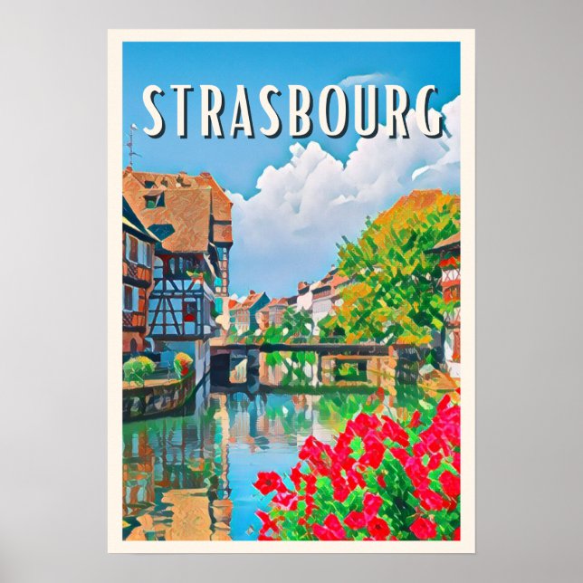 Póster Affiche Estrasburgo Photo Vintage (Frente)