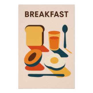 Póster Affiche Everyday Icons : BREAKFAST