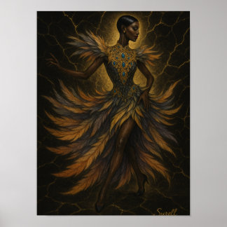 Póster Affiche Femme Danseuse – Art Haute Couture & Plume