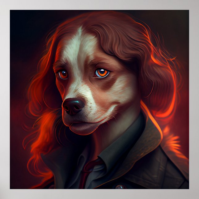 Póster Affiche femme fanatsy dog drole (Frente)