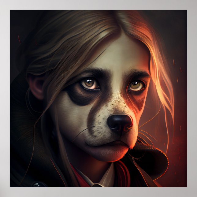 Póster Affiche femme fanatsy perro vraiment drole (Frente)