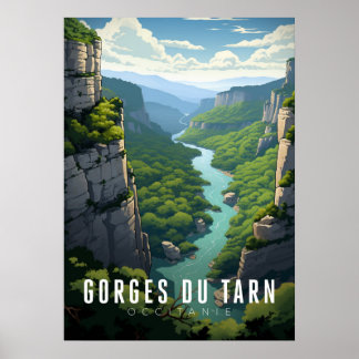 Póster Affiche Gorges du Tarn - France - illustration