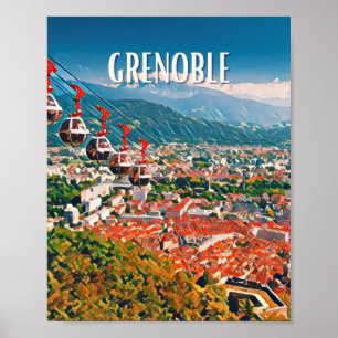 Póster Affiche Grenoble Photo Vintage
