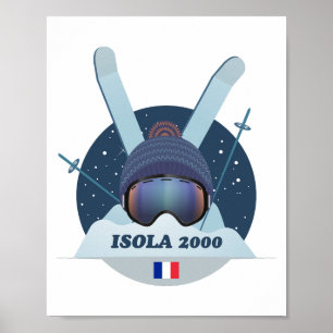 Póster Affiche Isola 2000 de ski