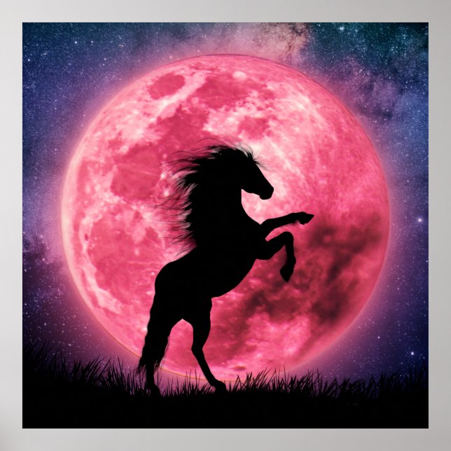 Póster Affiche Le cheval et la lune rosa (Frente)