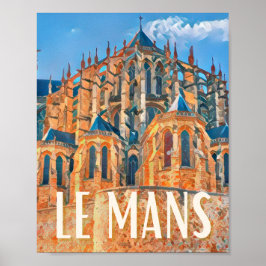 Póster Affiche Le Mans Photo Vintage