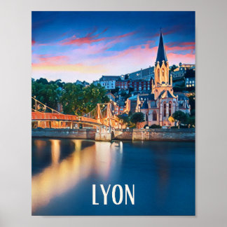 Póster Affiche Lyon Photo Vintage