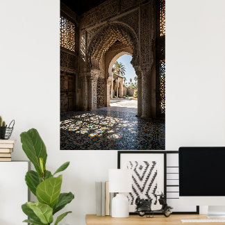 Póster Affiche Maroc, arche traditionnelle et décoration
