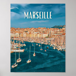 Póster Affiche Marseille Photo Vintage