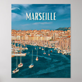 Póster Affiche Marseille Photo Vintage