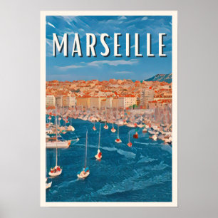 Póster Affiche Marseille Photo Vintage