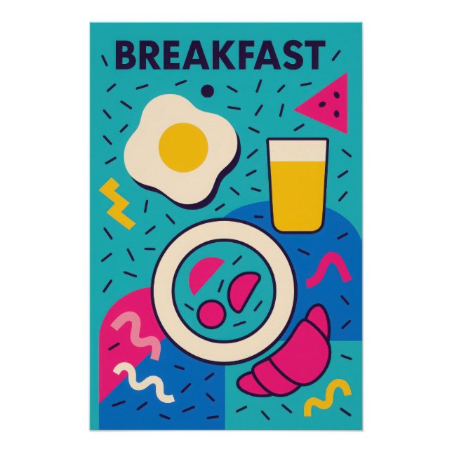 Póster Affiche Memphis Pop : BREAKFAST (Anverso)