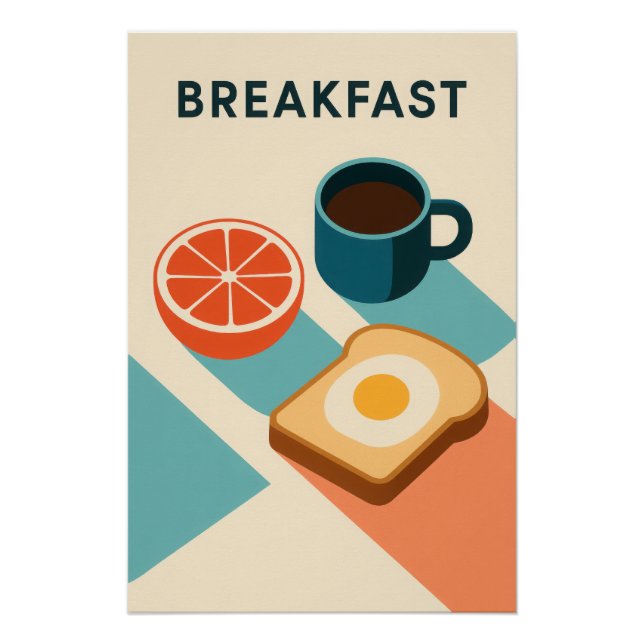 Póster Affiche minimaliste : BREAKFAST (Anverso)