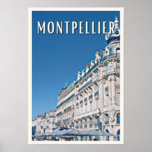 Póster Affiche Montpellier Photo Vintage