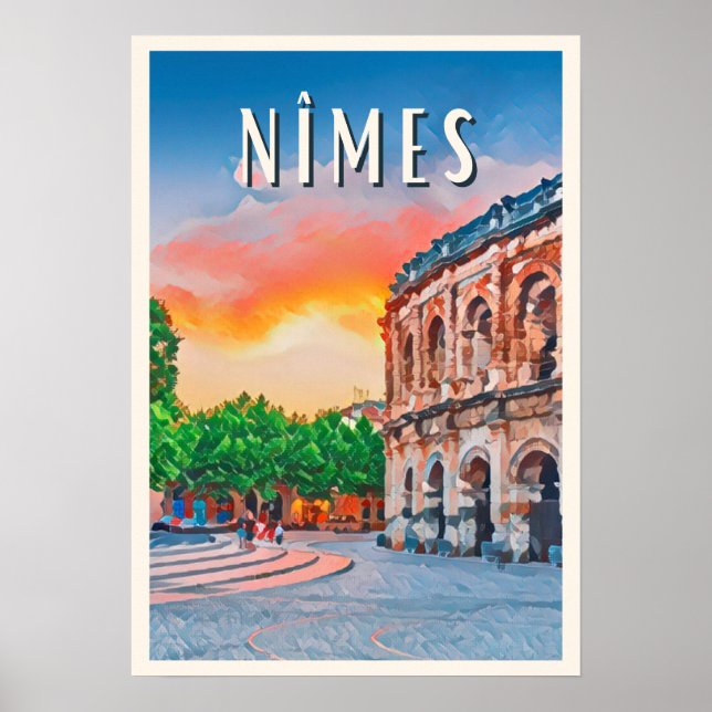 Póster Affiche Nîmes Photo Vintage (Frente)