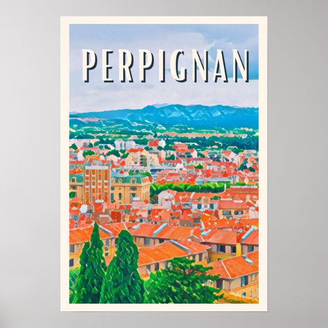 Póster Affiche Perpignan Photo Vintage (Frente)