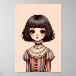 Póster Affiche portrait de jeune fille