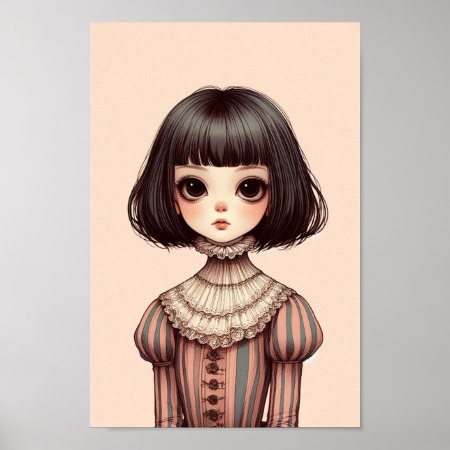 Póster Affiche portrait de jeune fille (Frente)