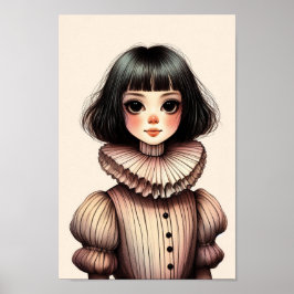 Póster Affiche portrait de jeune fille