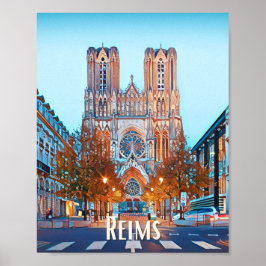 Póster Affiche Reims Photo Vintage