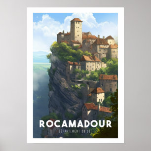 Póster Affiche Rocamadour - Francia - Département du Lot