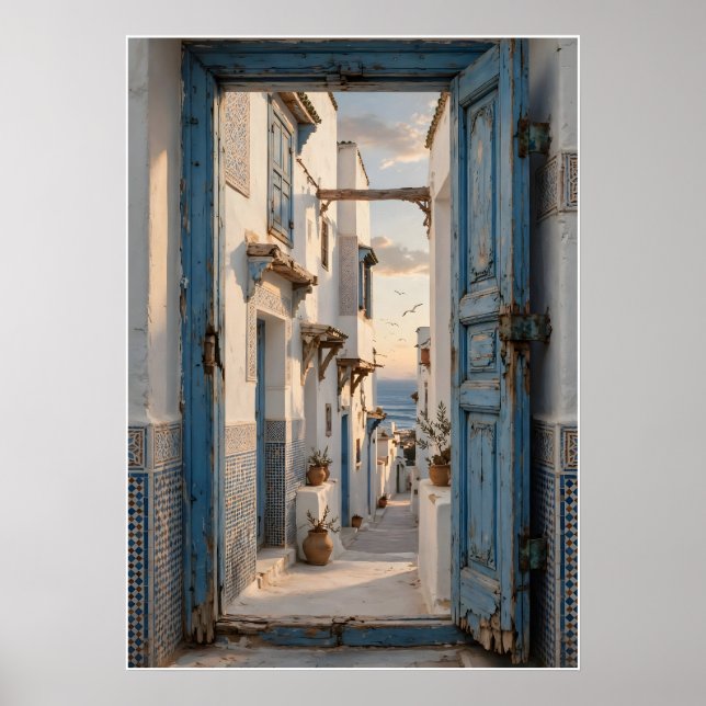 Póster Affiche Ruelle Bleue du Maroc (Frente)
