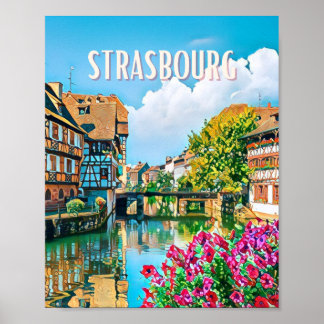 Póster Affiche Strasbourg Photo Vintage 