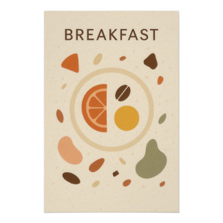 Póster Affiche Terrazzo Chic : BREAKFAST