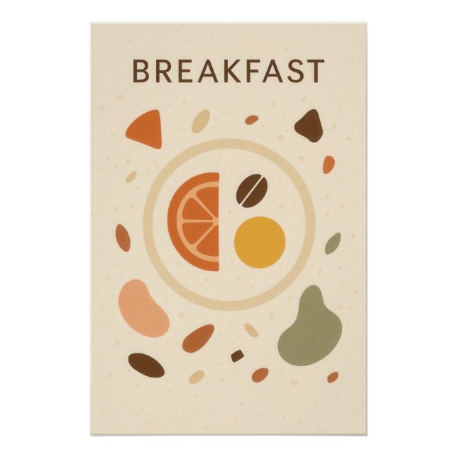 Póster Affiche Terrazzo Chic : BREAKFAST (Anverso)