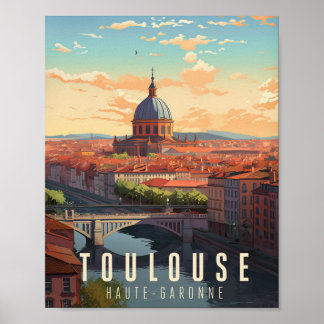 Póster Affiche Toulouse - France - illustration