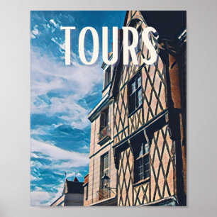 Póster Affiche Tours Photo Vintage