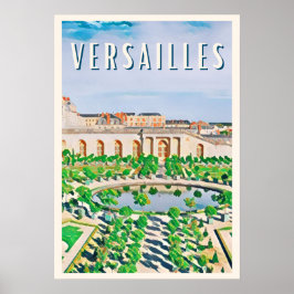 Póster Affiche Versailles Photo Vintage