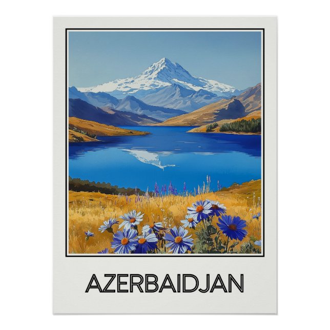 Póster Affiche vintage Azerbaïdjan, splendeur des montagn (Anverso)