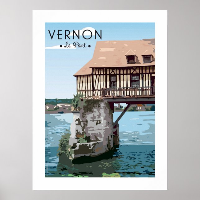 Póster Affiche vintage / Poster - Le pont de Vernon (Frente)
