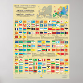 Póster Affiches des drapeaux des peuples d'Europe