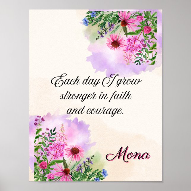 Póster Affirmation Faith:Each Day I Grow (Frente)