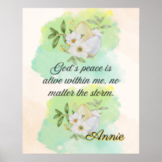 Póster Affirmation Faith: God's Peace Is Alive Within Me