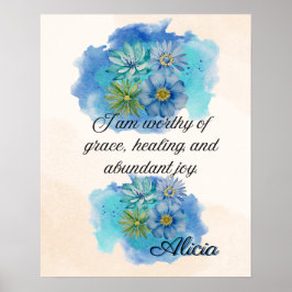 Póster Affirmation Faith: I Am worthy of Grace,Healing