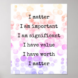 Póster Affirmation Self-Worth Encouragement You Matter