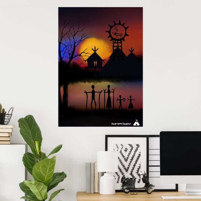 Póster Affisch Skymmnings en Lappland (Oficina en casa)
