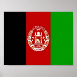 Póster Afganistán - Bandera afgana -