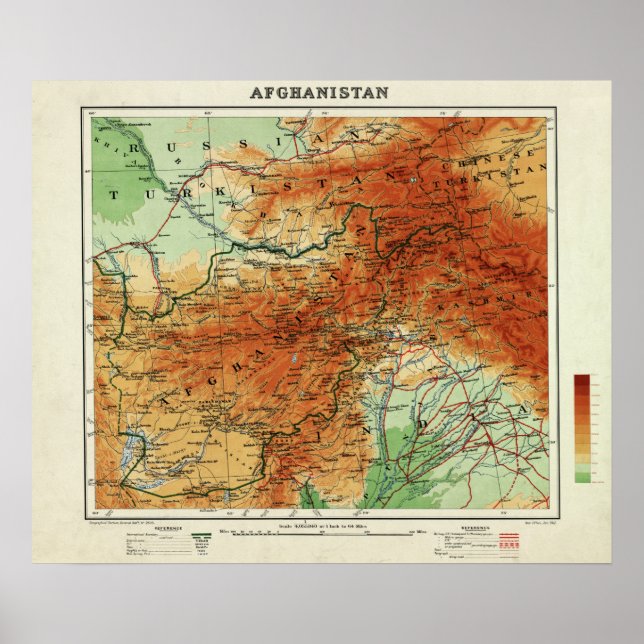 Póster AfghanistanPanoramic MapAfghanistan (Frente)